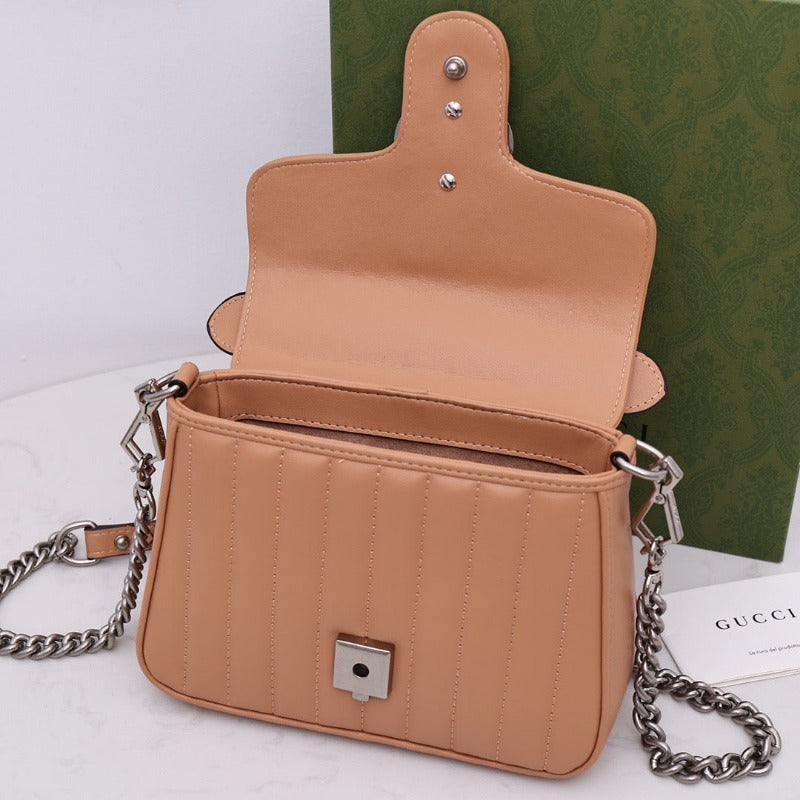 Marmont Mini Top Handle Bag Dark Beige