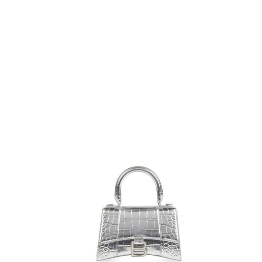 Handbag Crocodile Embossed Silver