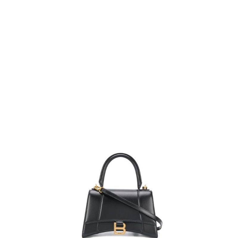 Hourglass Small Top-handle Bag Black