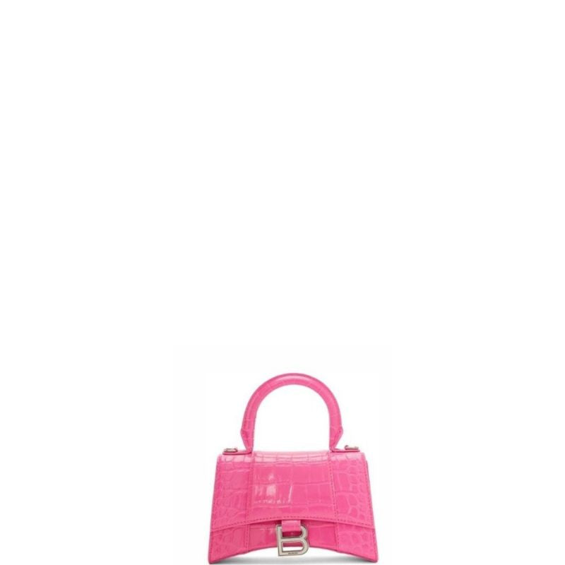 Handbag Crocodile Embossed Rose Red