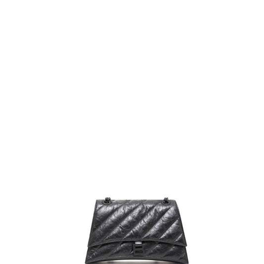 Women's Crush Chain Soft Bag in Black