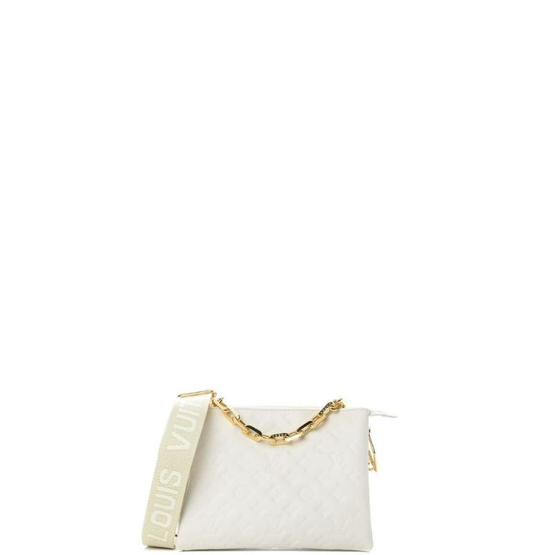 Coussin PM White Leather Handbag