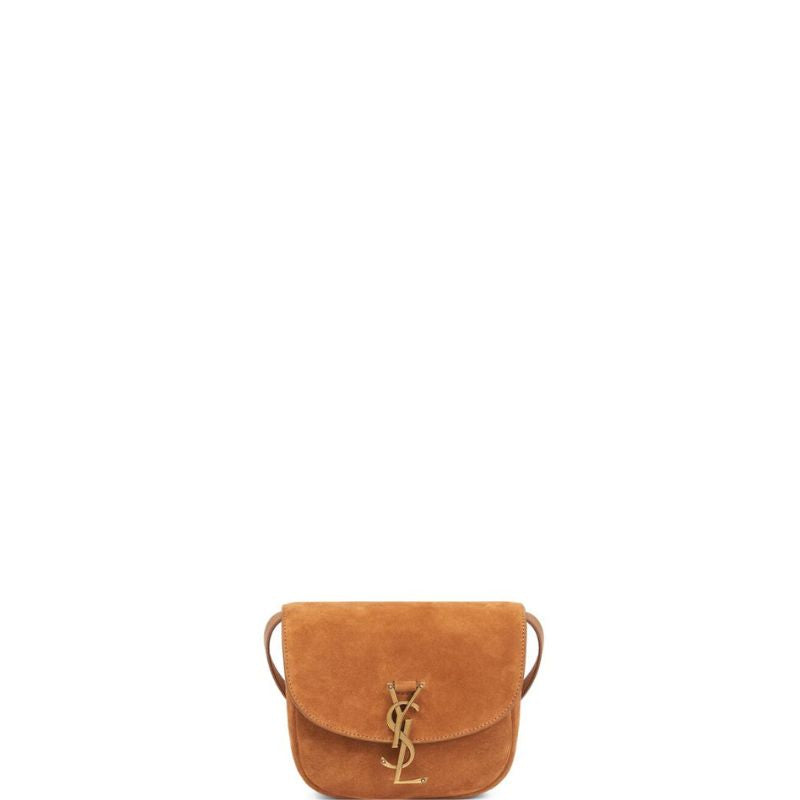 Kaia Small Suede Saddle Bag Camel