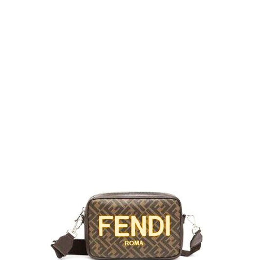 FF Logo Print Shoulder Bag Brown