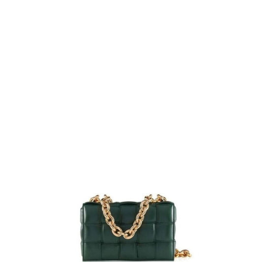 Cassette Shoulder Chain Bag Dark Green