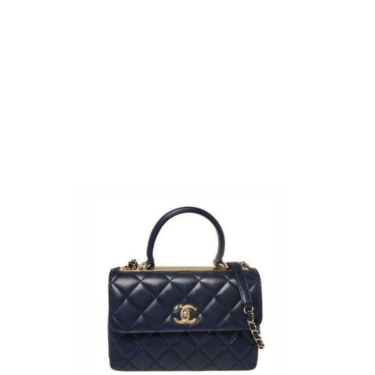 Flap Bag With Top Handle Dark Blue