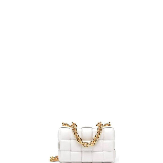 Cassette Shoulder Chain Bag White