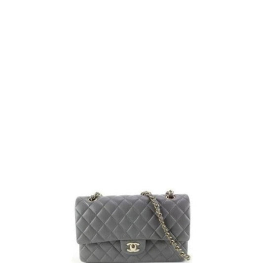 Lambskin Classic Double Flap Bag Grey 25