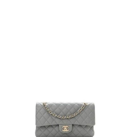 Caviar Classic Double Flap Bag Grey 25