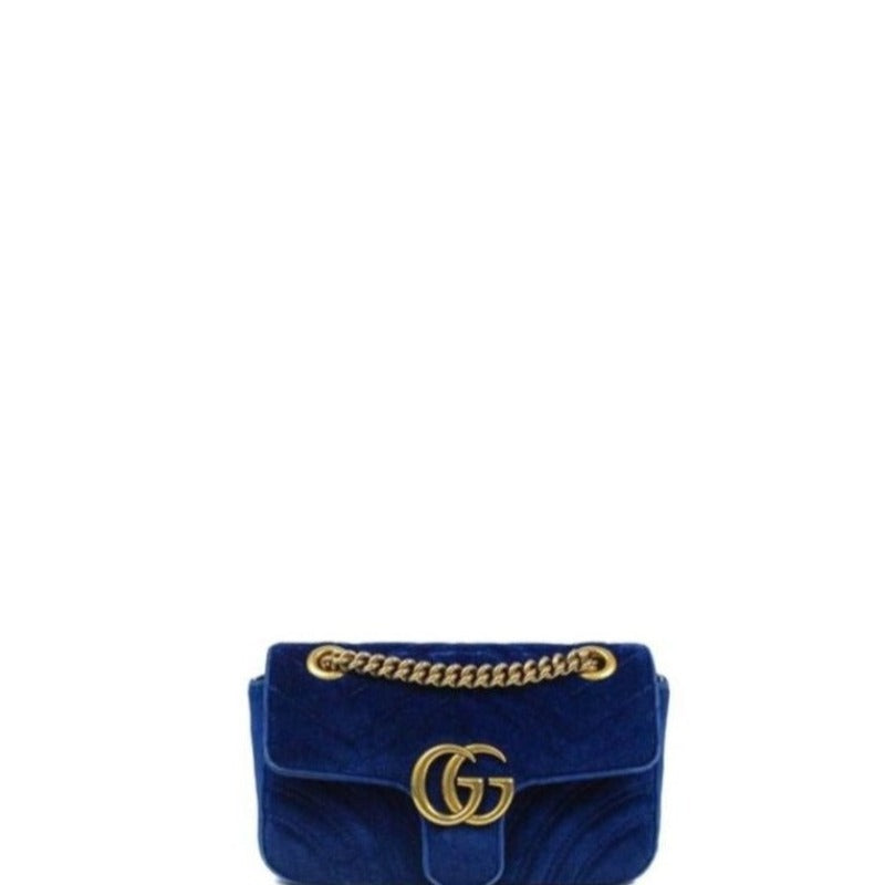 Marmont Shoulder Messenger Bag Blue Velvet