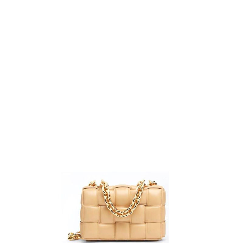 Cassette Shoulder Chain Bag Beige