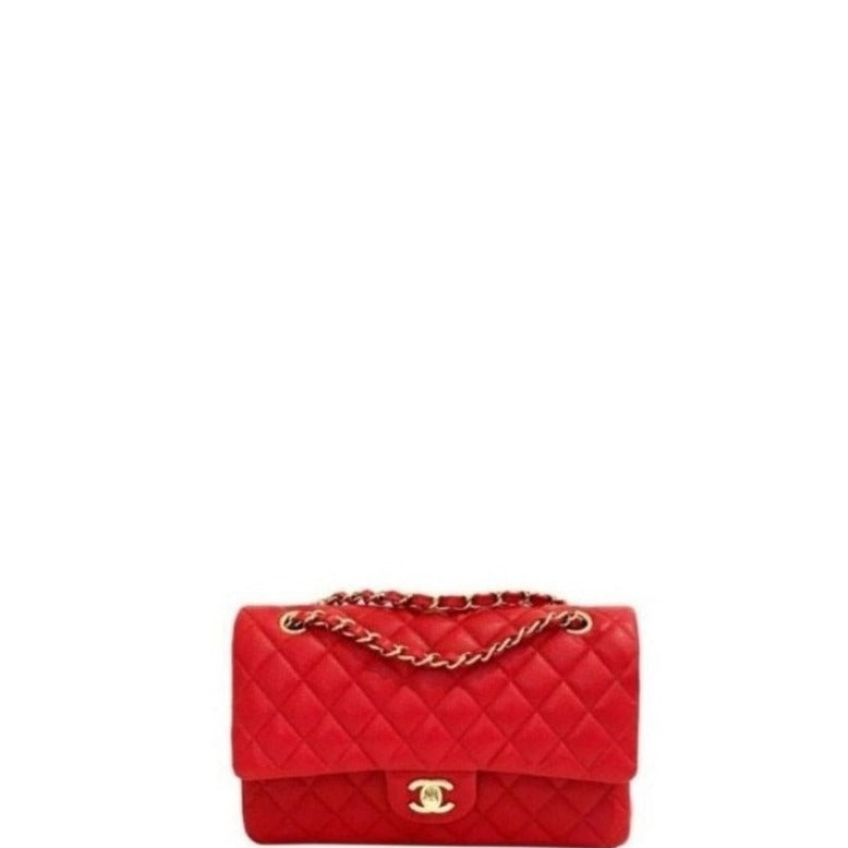 Lambskin Jumbo Shoulder Bag Red 30