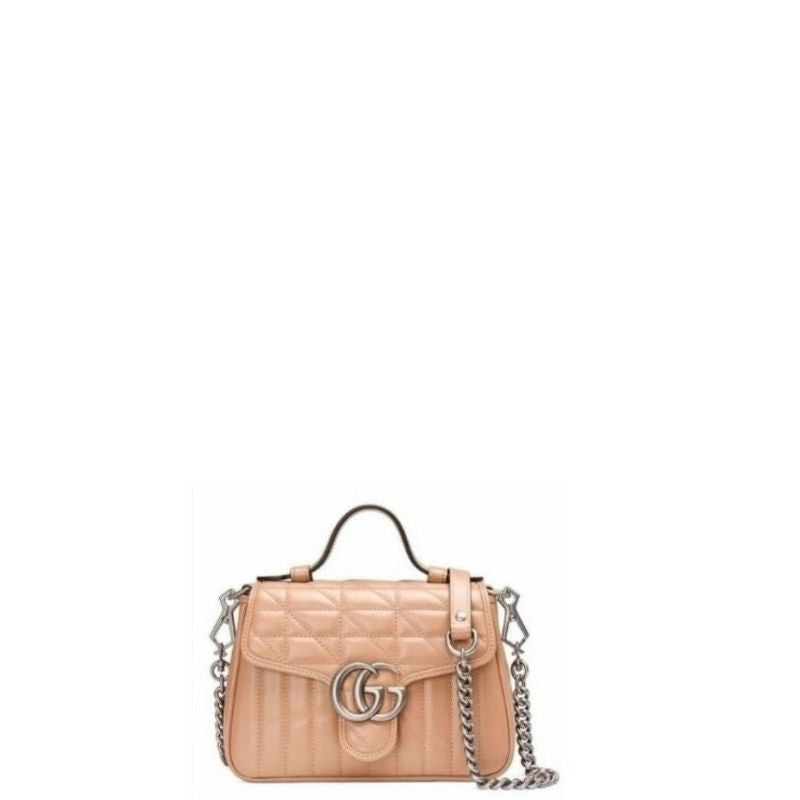 Marmont Mini Top Handle Bag Dark Beige