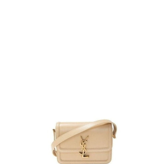 Solferino Medium Leather Bag Beige