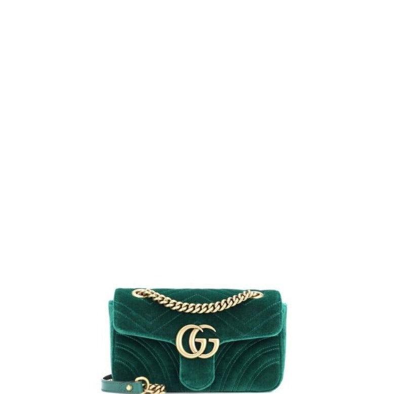 Marmont Shoulder Messenger Bag Green Velvet