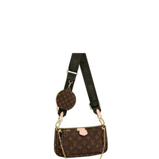 Monogram Multi Pochette Crossbody Bag With A Black Shoulder Strap