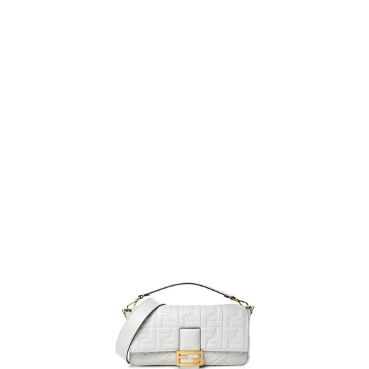 Baguette Nappa Shoulder Bag White