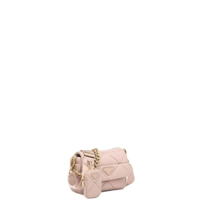 Nappa Quilted Patchwork System Shoulder Bag Pink