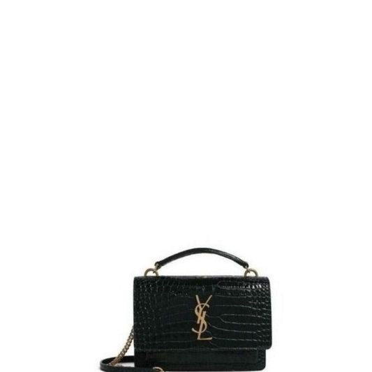 Sunset Top Handle Bag Croc Black