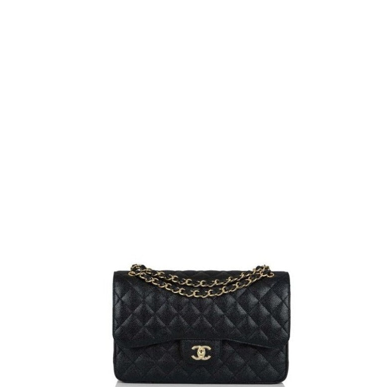 Caviar Jumbo Shoulder Bag Black 30