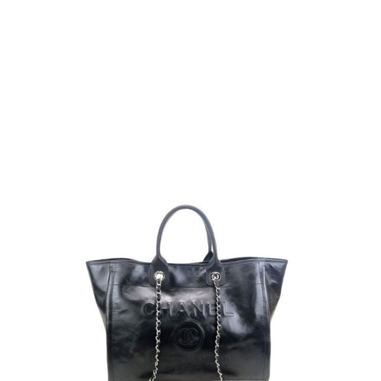 Black Large Leather Globetrotter Bag