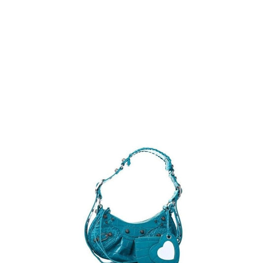 Le Cagole Small Bag Crocodile Blue