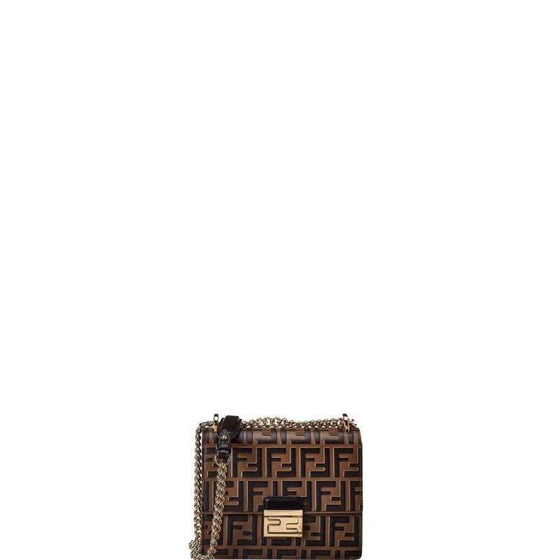 Small Kan U FF Monogram Motif Bag Brown/Black