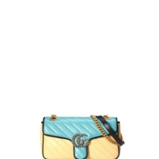 Marmont Shoulder Messenger Bag Light Blue/Beige