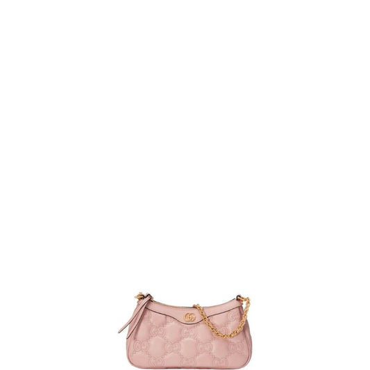 Leather GG Matelassé Shoulder Bag Pink