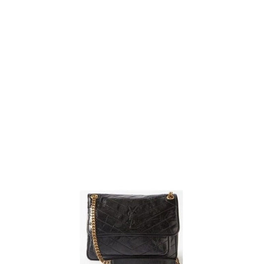 Niki Shoulder Gold Chain Bag Black