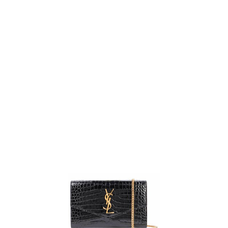 Uptown Chain Bag Black Croc