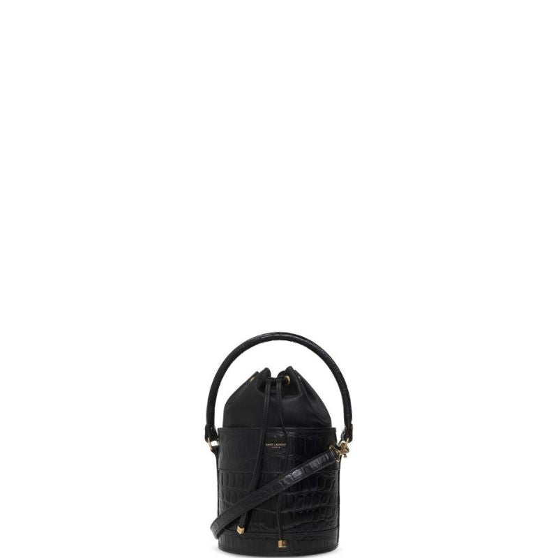 Bahia Croc-effect Bucket Bag Black