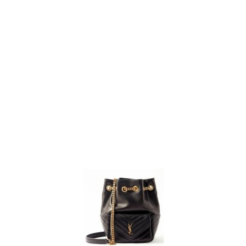 Joe Mini Leather Bucket Bag Black