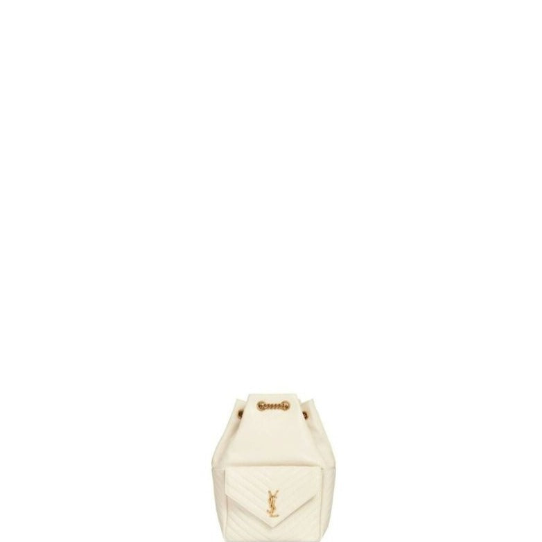 Joe Mini Leather Bucket Bag White