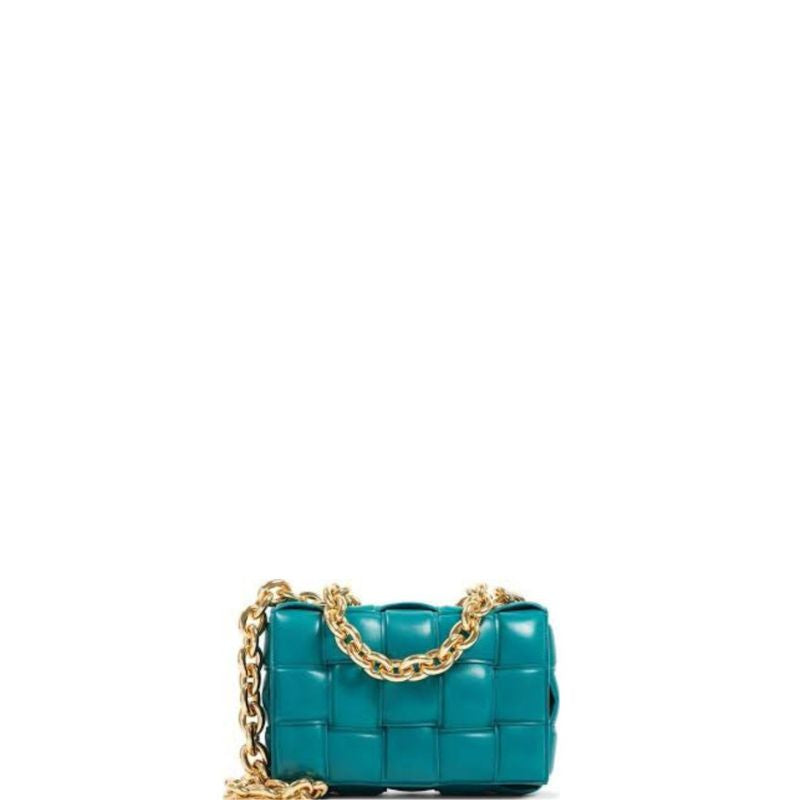 Cassette Shoulder Chain Bag Turquoise