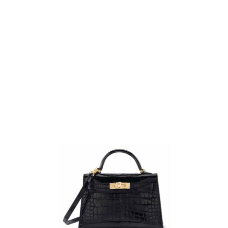 Kelly Mini Handbag Black Croc