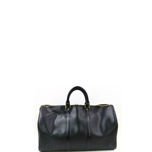 Black Epi Leather Keepall 45 Travel Bag