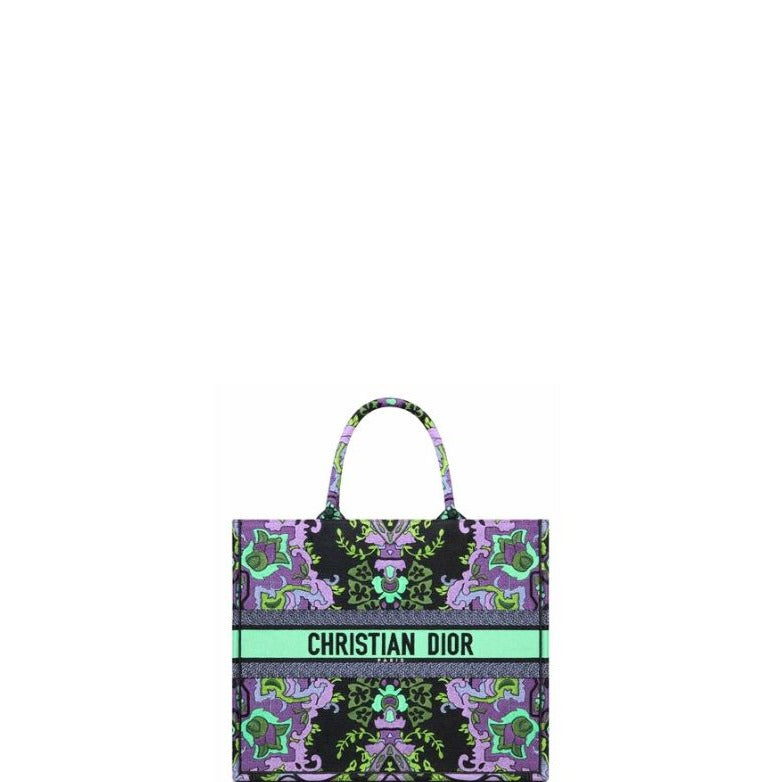 Book Tote Purple Multicolor Indian Embroidery