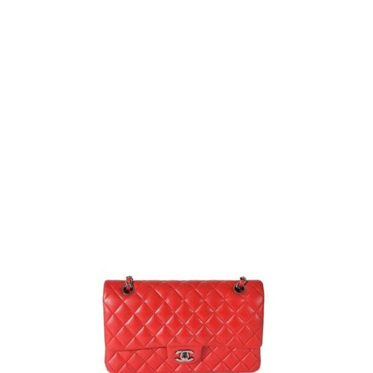 Lambskin Jumbo Shoulder Bag Red 25