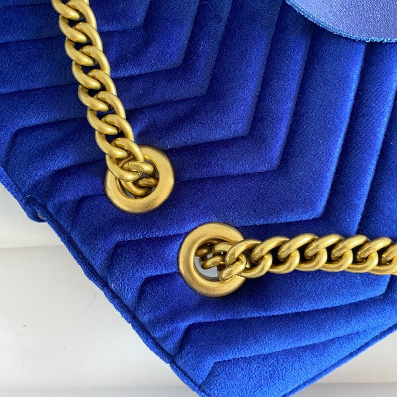 Marmont Shoulder Messenger Bag Blue Velvet