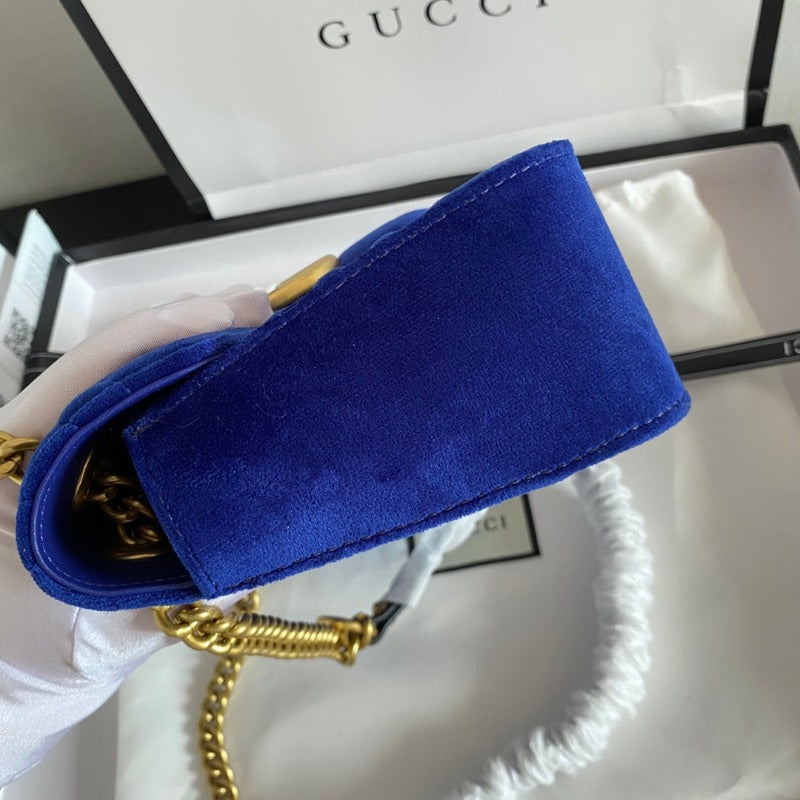 Marmont Shoulder Messenger Bag Blue Velvet