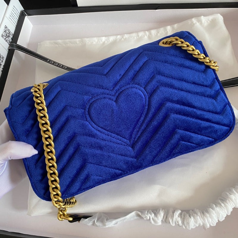 Marmont Shoulder Messenger Bag Blue Velvet