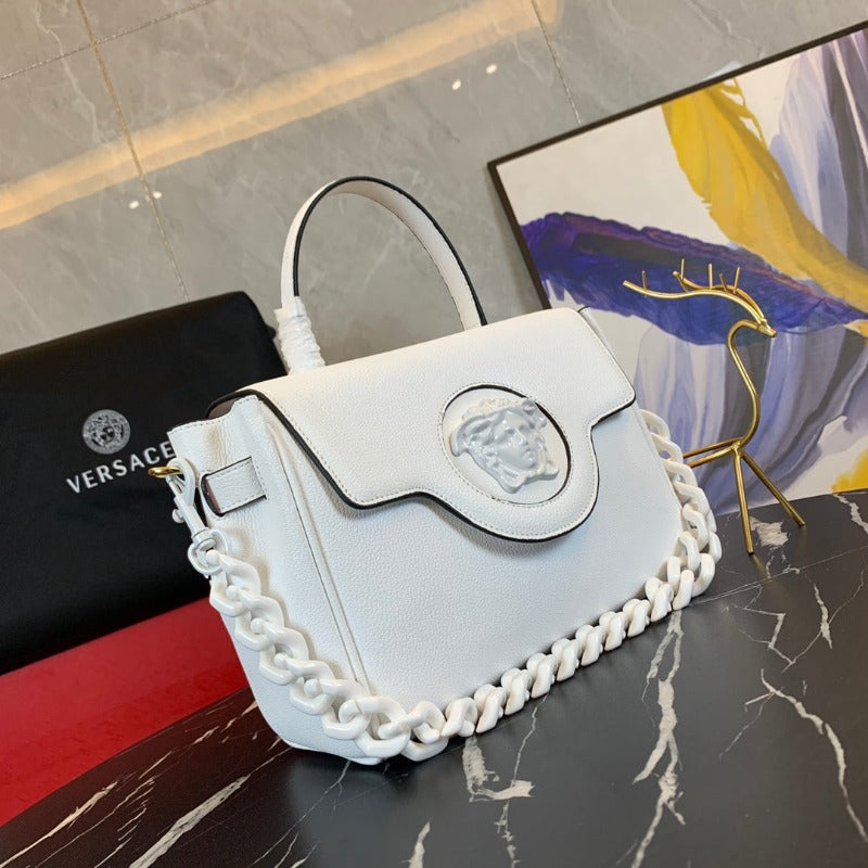 Bolso de mano La Medusa con asa superior en color blanco ultrafino