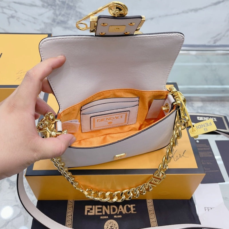 Fendace Mini Baguette Bag Milk