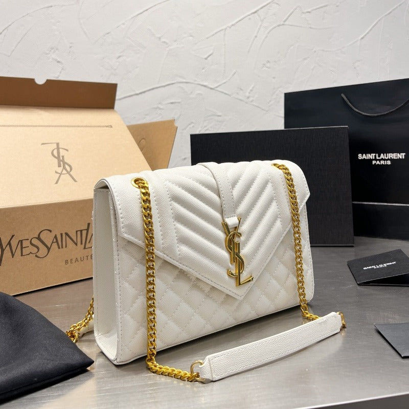 Envelope Chain Bag White