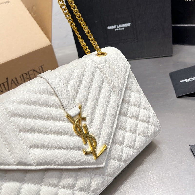 Envelope Chain Bag White