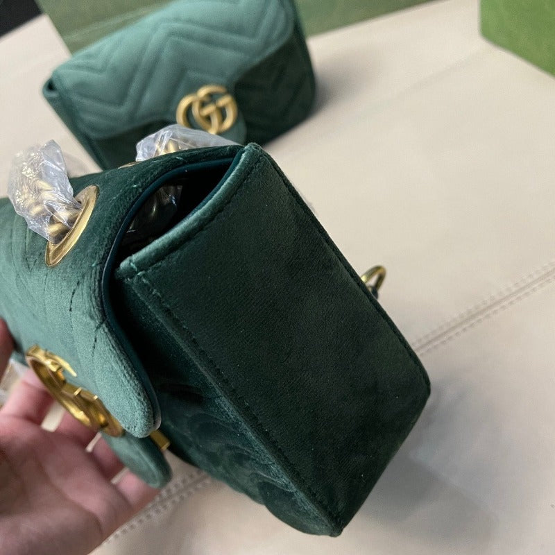 Marmont Shoulder Messenger Bag Green Velvet