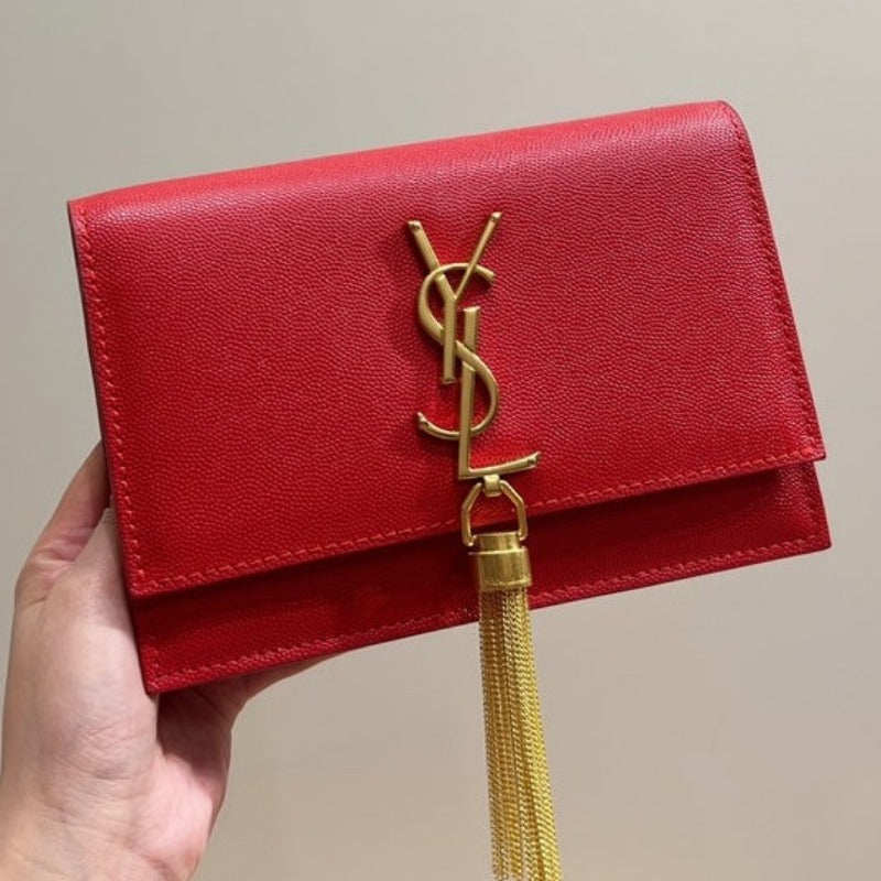 Small Kate Tassel Bag With Chain Red