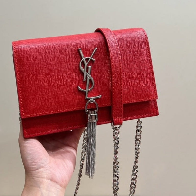 Small Kate Tassel Bag With Chain Red