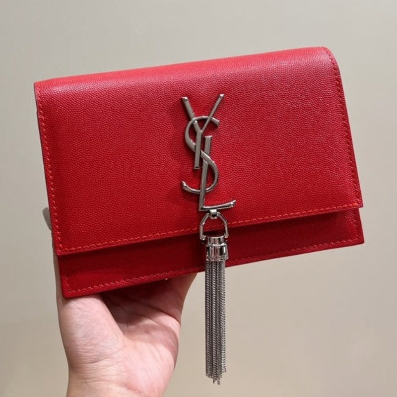 Small Kate Tassel Bag With Chain Red